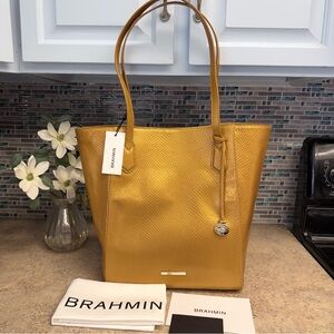 NWT Brahmin Jayden gold tone snake purse